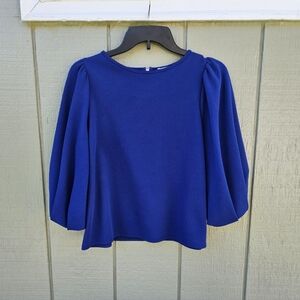 Green Envelope Royal Blue Blouse